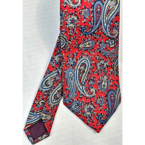 Vintage 1990s Ketch Red Paisley Necktie Silk Mens Tie Y2K - Picture 1 of 5